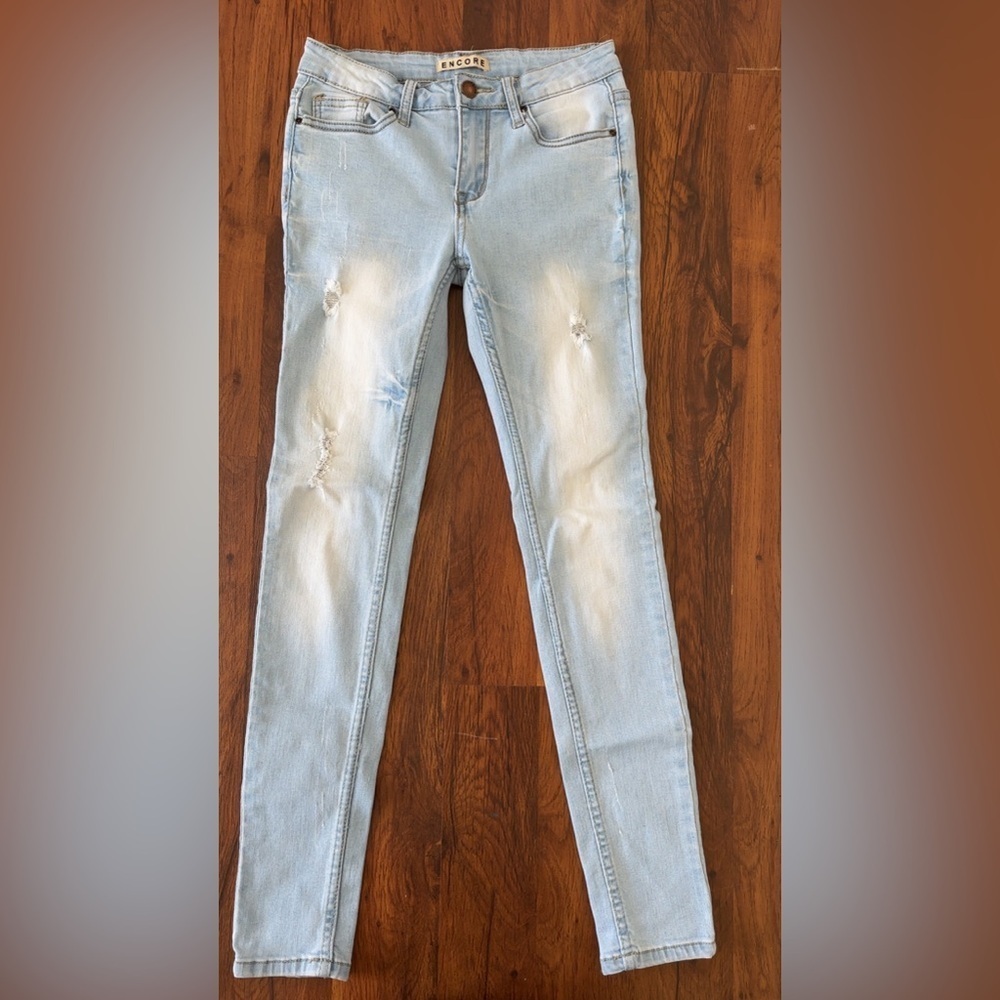 Encore Jeans Blue Skinny Distressed Denim